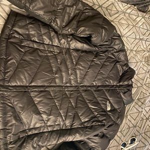 Black North-face bubble coat
